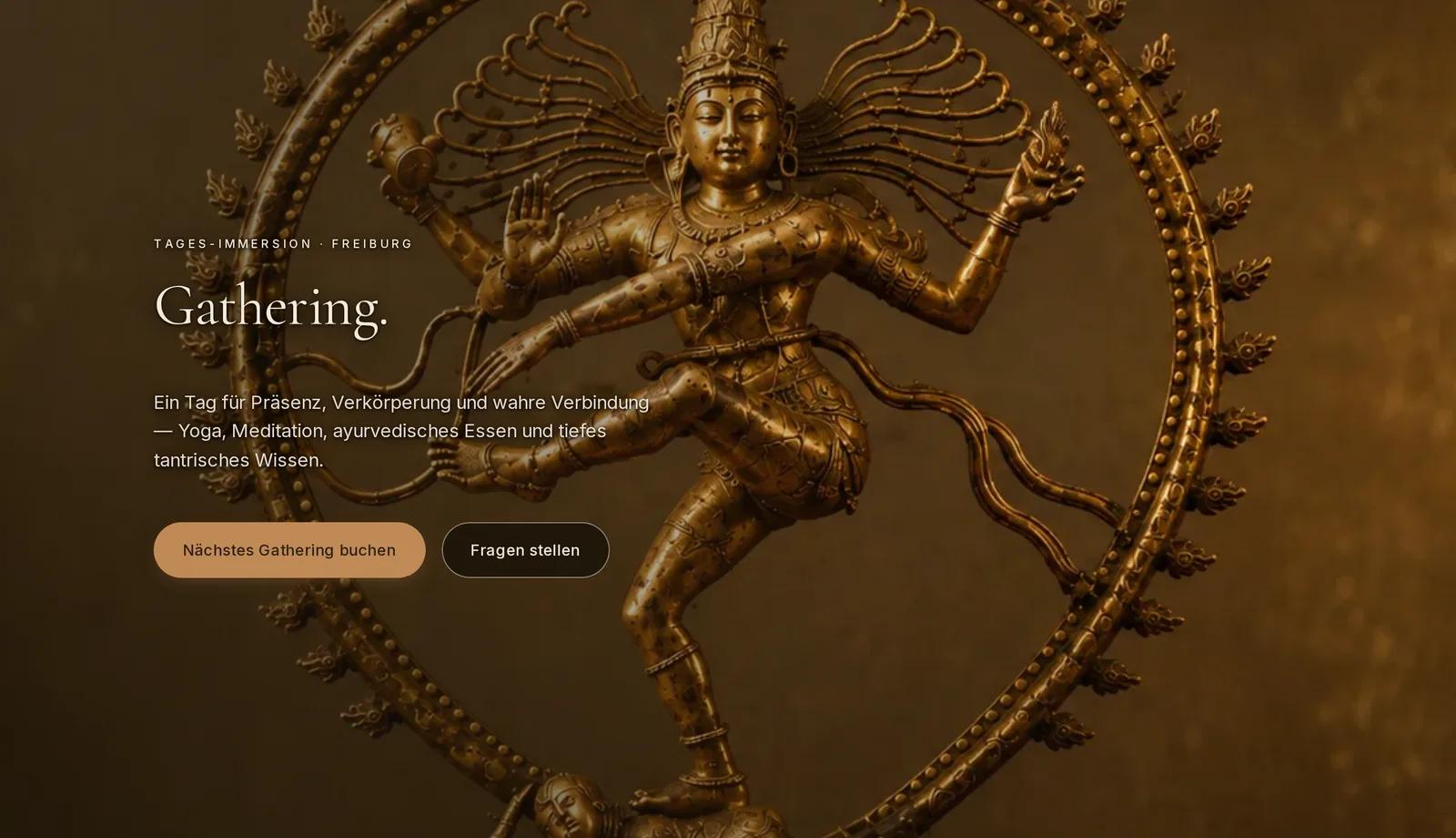Inner Movement Freiburg, Ausschnitt der Website: Unterseite Gathering