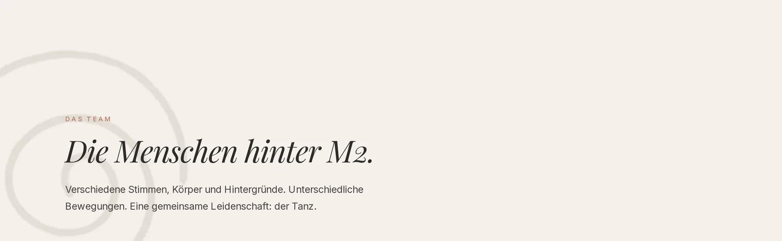 M2 Studios, Ausschnitt der Website: Team-Seite mit Porträts