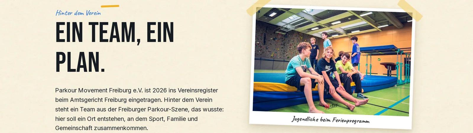 Parkour Movement Freiburg e.V., Ausschnitt der Website: Community-Seite des Vereins