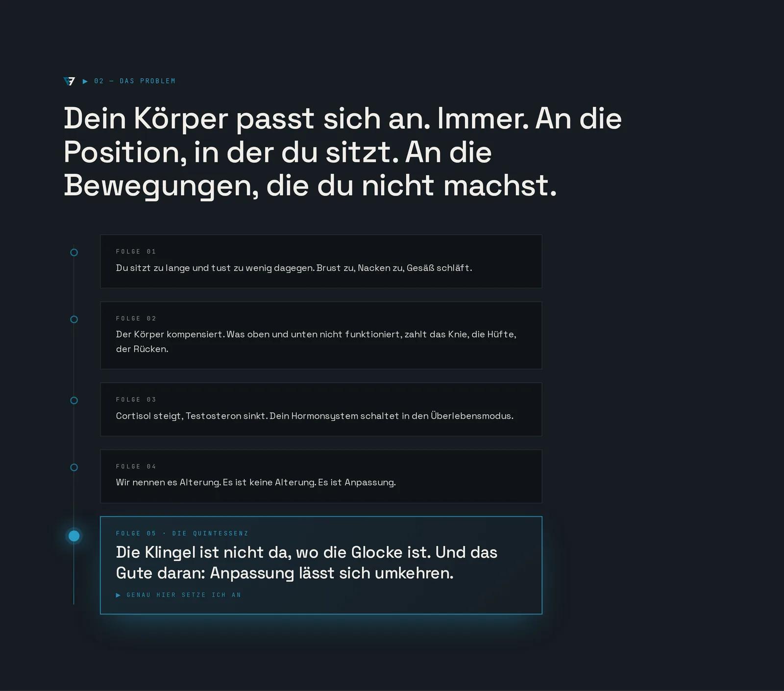 Philipp Hoffmann, Ausschnitt der Website: Die Folgen Schritt für Schritt, bevor eine Lösung kommt