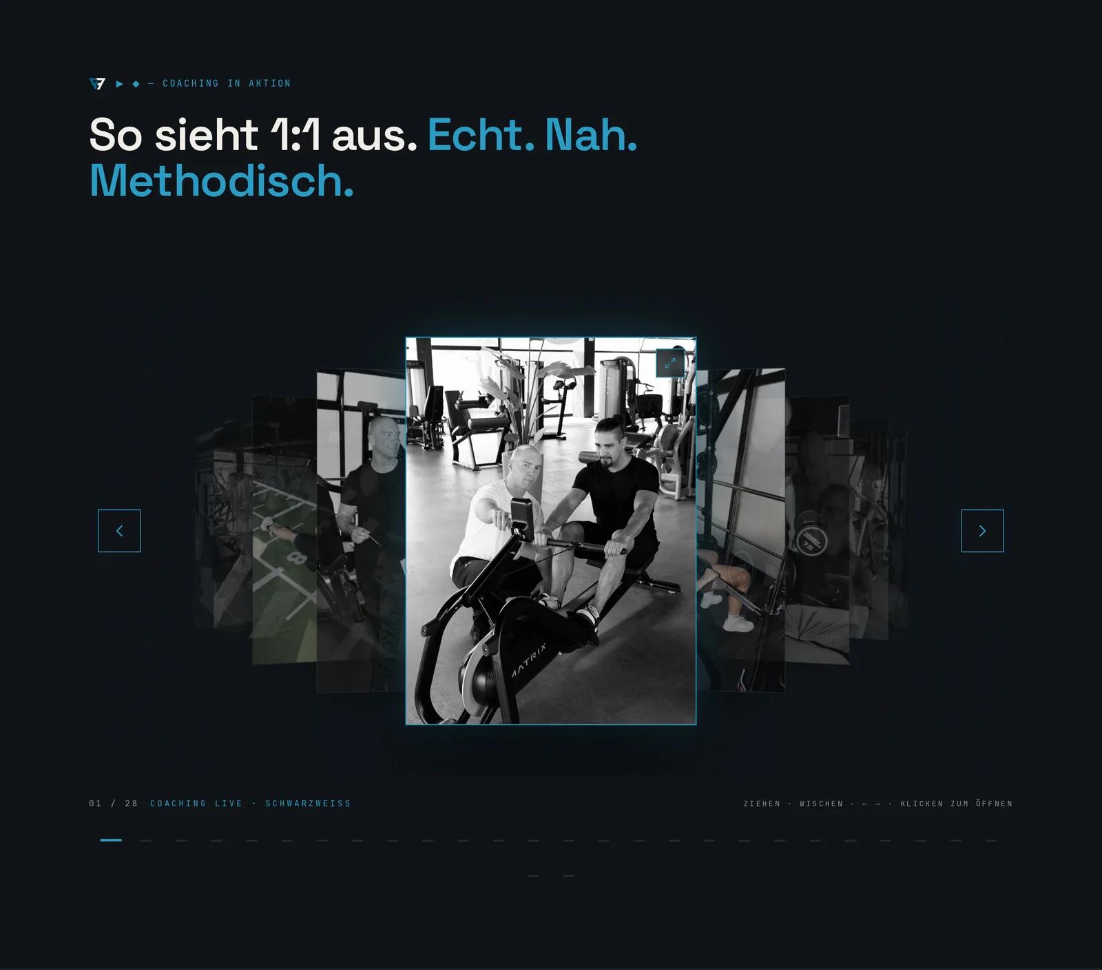 Philipp Hoffmann, Ausschnitt der Website: Bildstrecke aus dem Coaching