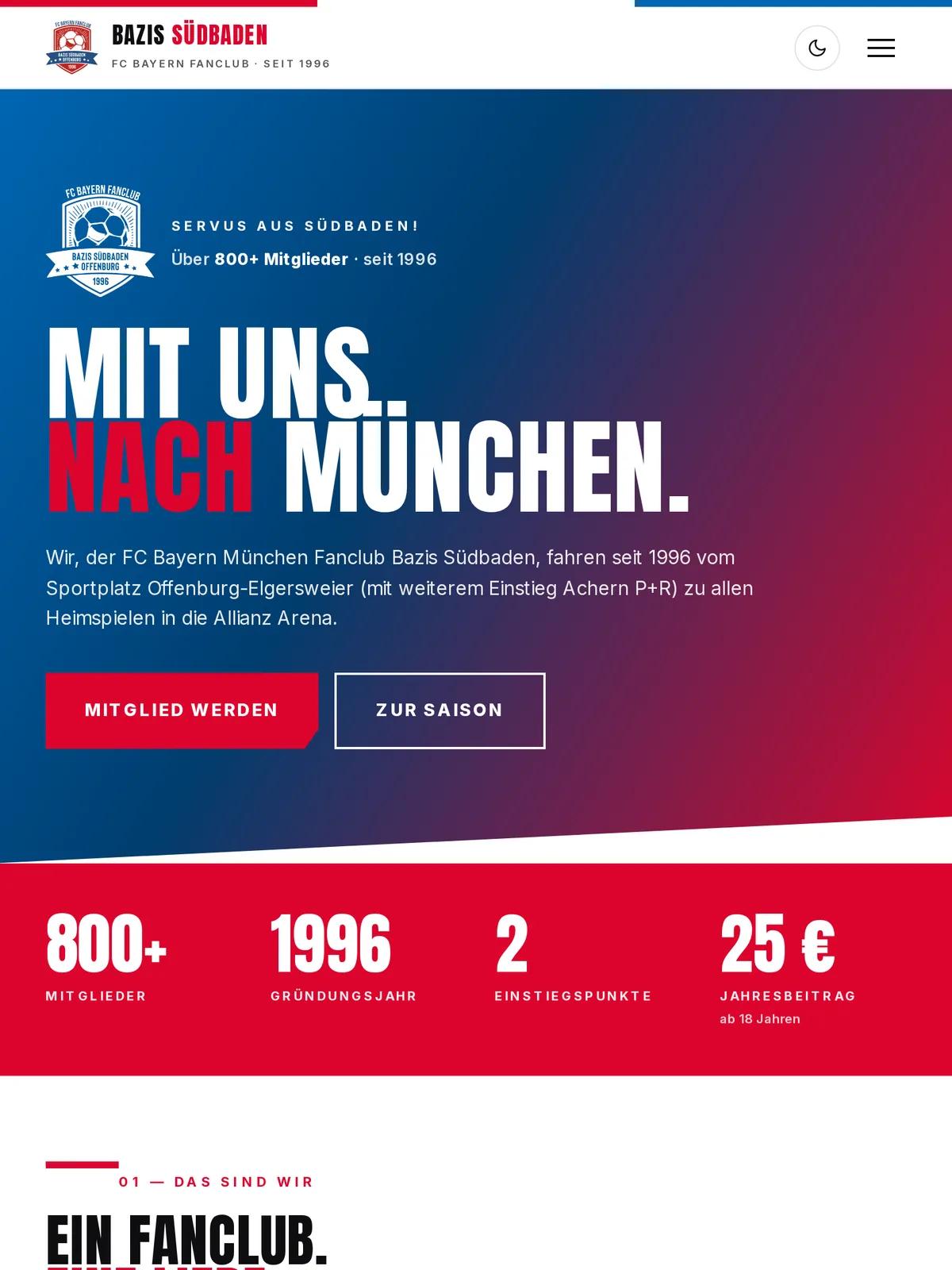 FC Bayern Fanclub Bazis Südbaden, Ansicht auf dem Tablet
