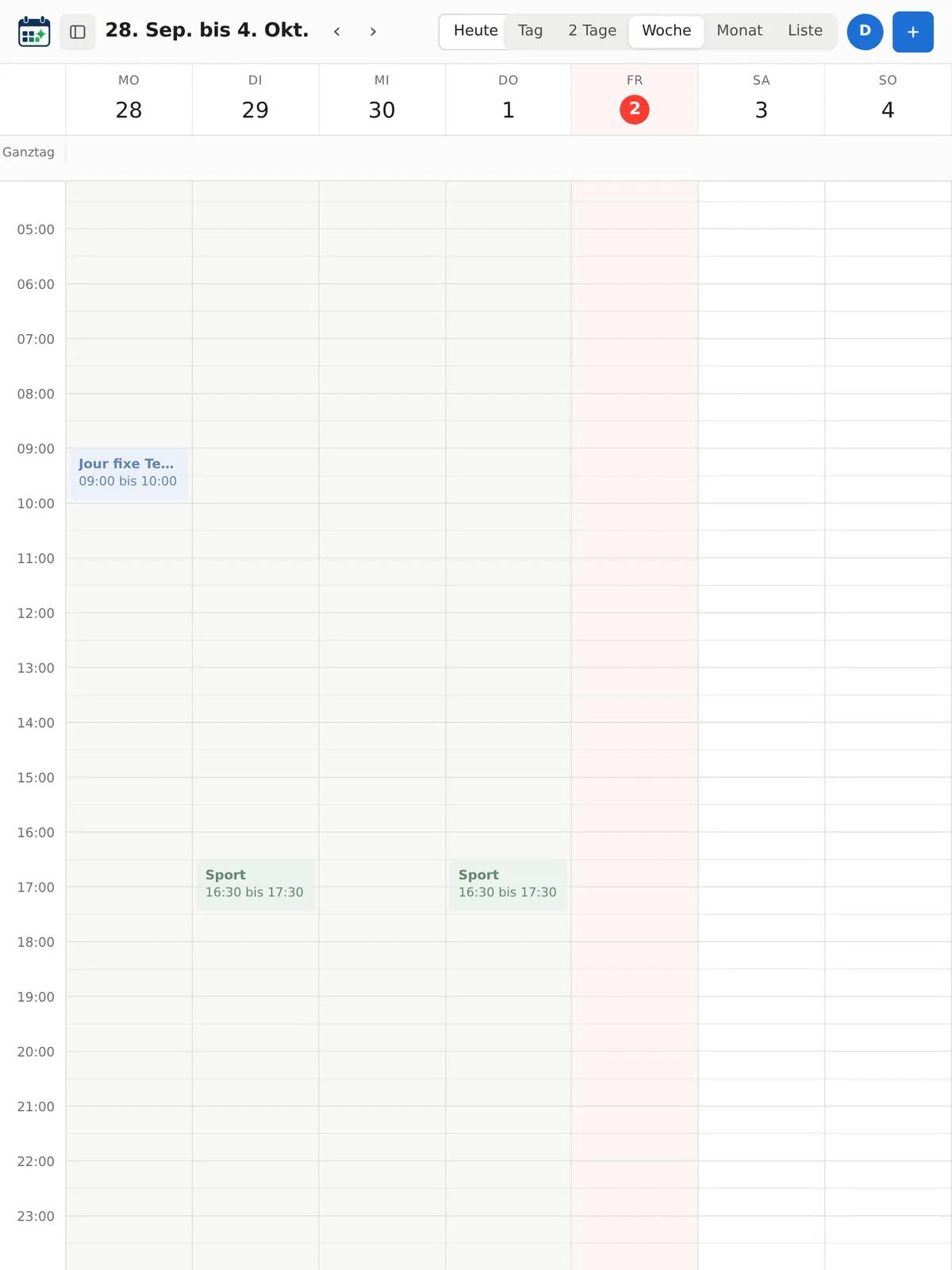 Kalender by bydaniwp, Ansicht auf dem Tablet