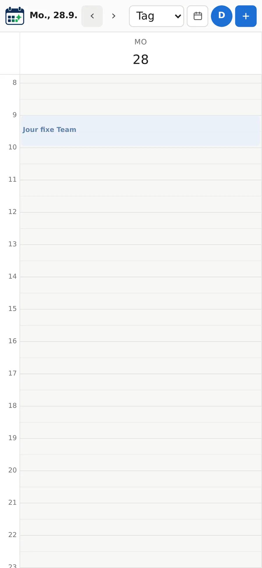 Kalender by bydaniwp, Ansicht auf dem Smartphone
