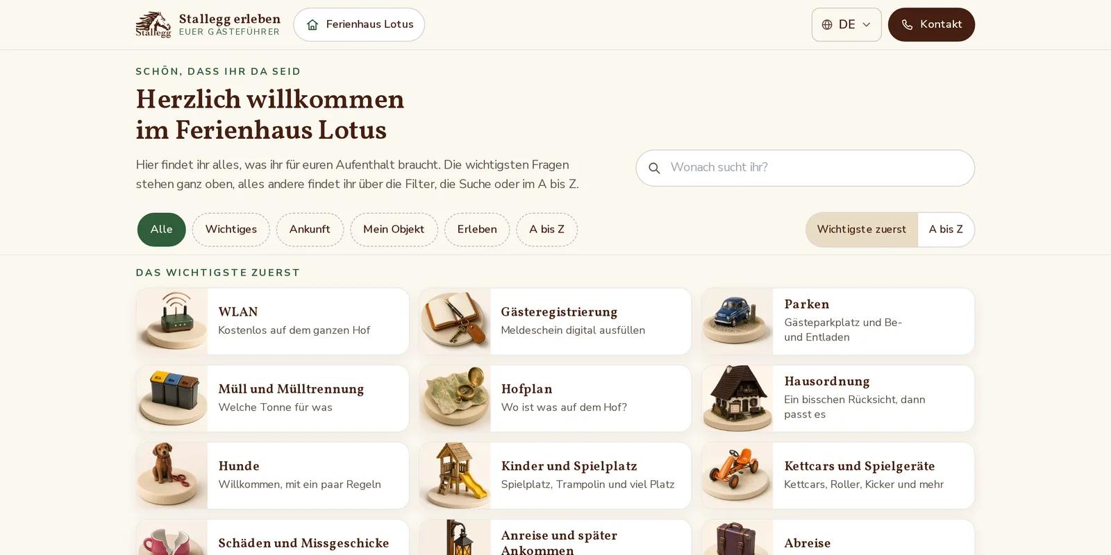 Hof Stallegg, Ausschnitt der Website: Gästeführer „Stallegg erleben“