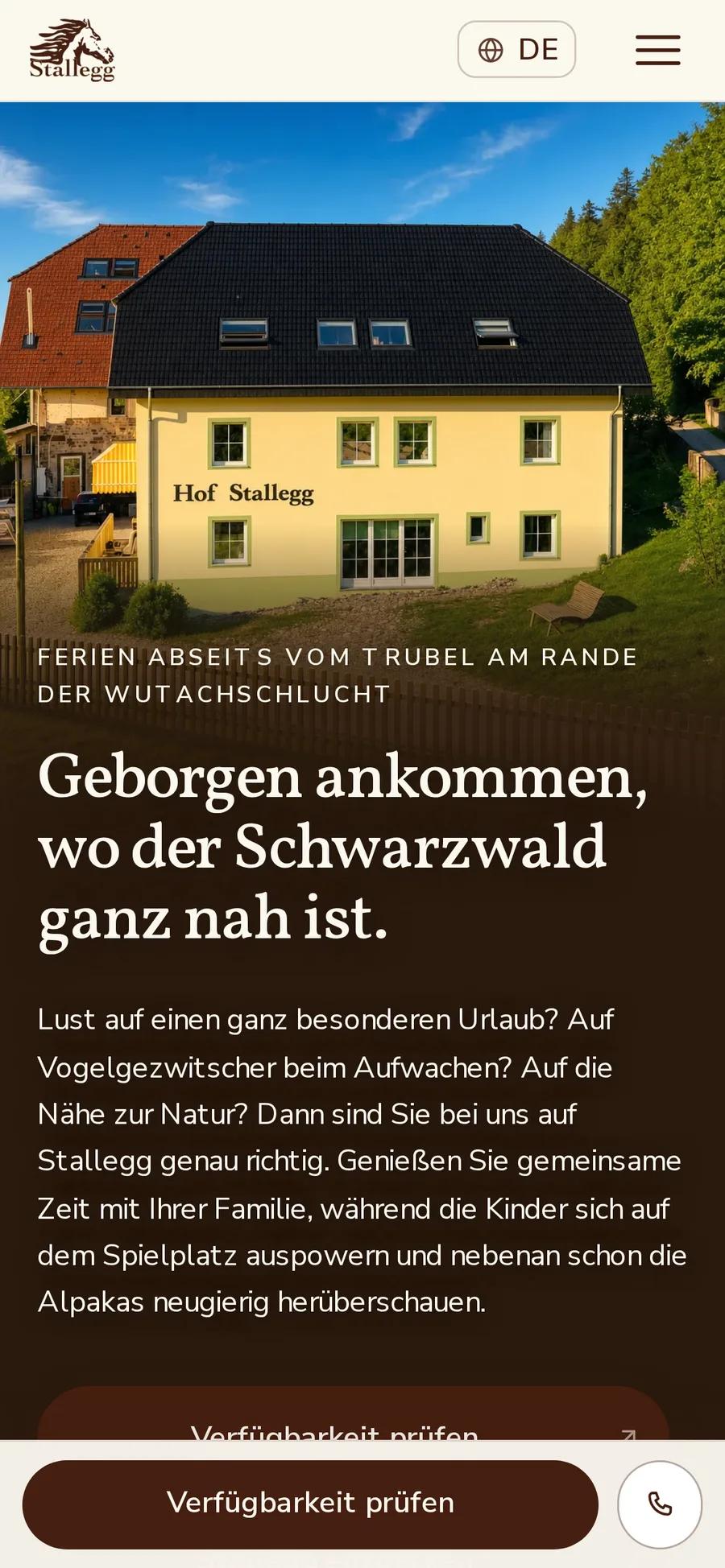 Hof Stallegg, Ansicht auf dem Smartphone